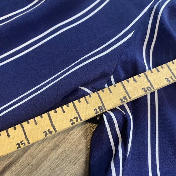 Vintage Inclinations Blue Striped Pants High Rise Tapered Size Large - Picture 6 of 6